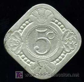 Monedas antiguas de Europa: HOLANDA : 5 Cent. 1933  Aprox. EBC/EBC+ - Foto 2