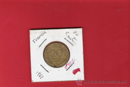 Monedas antiguas de Europa: FRANCIA MONEDA DE 20  centimos   DE 1962 - Foto 1