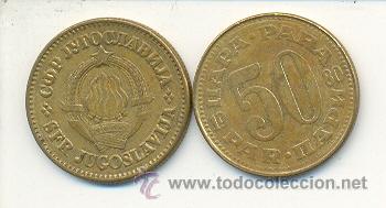 Monedas antiguas de Europa: 4-1058. Moneda Yugoslavia. 50 Dinares 1980. BC