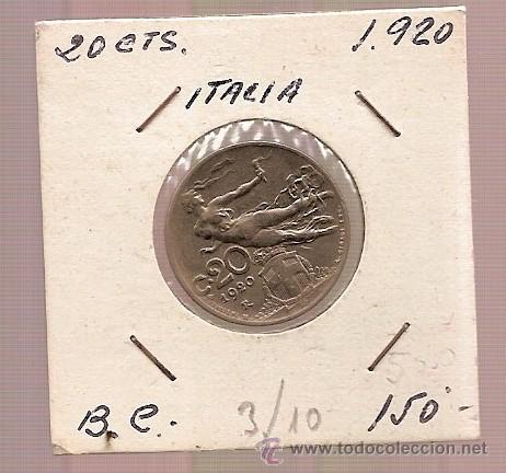 Monedas antiguas de Europa: MONEDA 20 CTS ITALIA A&Ntilde;O 1920 BC