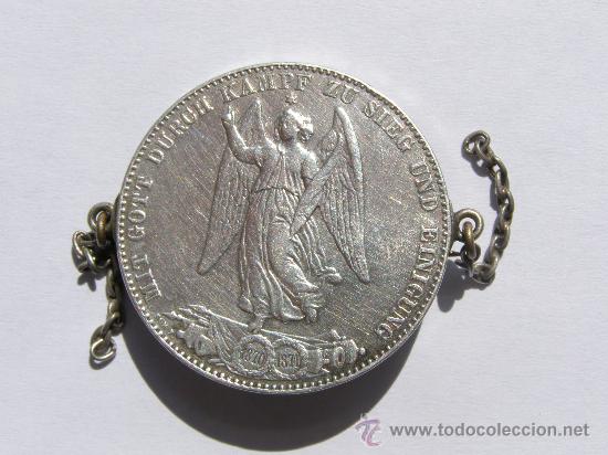 Monedas antiguas de Europa: ALEMANIA. THALER DE LA VICTORIA EN BROCHE.. LOUIS DE WUERTTENBERG.1871