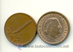 Monedas antiguas de Europa: 4-1391. Moneda Holanda. 1 Cent. 1966. BC - Foto 1