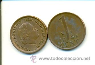 Monedas antiguas de Europa: 4-1393. Moneda Holanda. 1 Cent. 1969 BC - Foto 1