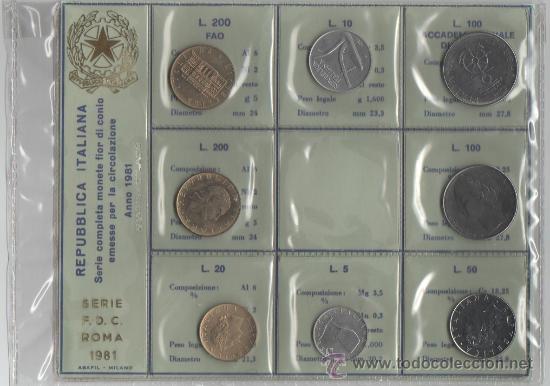 Alte M&uuml;nzen aus Europa: ocho valores italia flor 1981