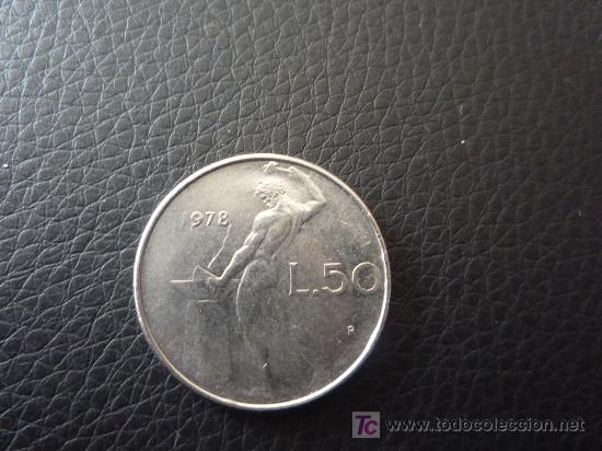 Monedas antiguas de Europa: 50 LIRAS DE ITALIA. - Foto 2