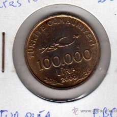 Monedas antiguas de Europa: MONEDA CUPRO NÍQUEL CINC 100.000 LIRAS TURCAS TURQUIA AÑO 2000 EBC-. Lote 47399363