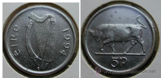 Monedas antiguas de Europa: IRLANDA 5 PENCE 1994 - Foto 1