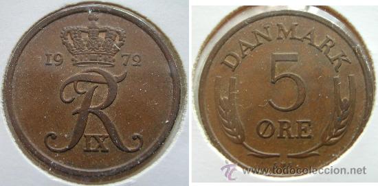 Monedas antiguas de Europa: DINAMARCA 5 ORE 1972 - Foto 1