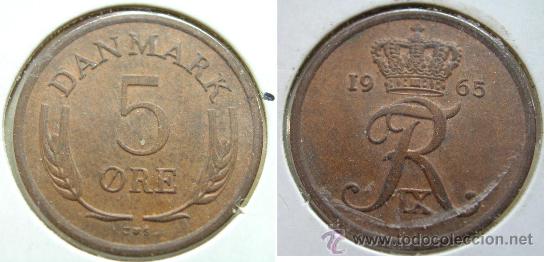 Monedas antiguas de Europa: DINAMARCA 5 ORE 1965 - Foto 1