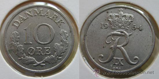 Monedas antiguas de Europa: DINAMARCA 10 ORE 1964 - Foto 1