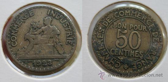 Monedas antiguas de Europa: FRANCIA 50 CENTIMOS 1923 - Foto 1