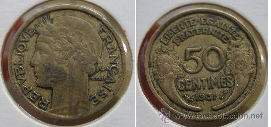 Monedas antiguas de Europa: FRANCIA 50 CENTIMOS 1931 - Foto 1