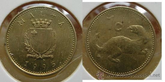 Monedas antiguas de Europa: MALTA 1 CENT 1995 - ESCUDO Y NUTRIA - Foto 1