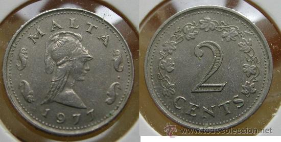Monedas antiguas de Europa: MALTA 2 CENTS 1977 - Foto 1