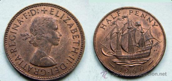 Monedas antiguas de Europa: INGLATERRA HALF PENNY A&Ntilde;O 1966 - Foto 1