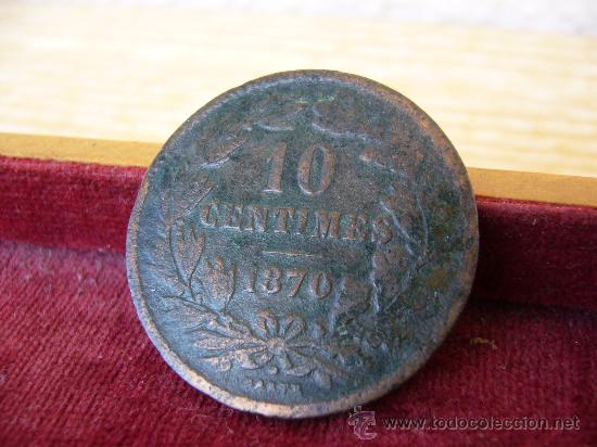 Monedas antiguas de Europa: Luxemburgo - 10 Centimes 1870 - Foto 1