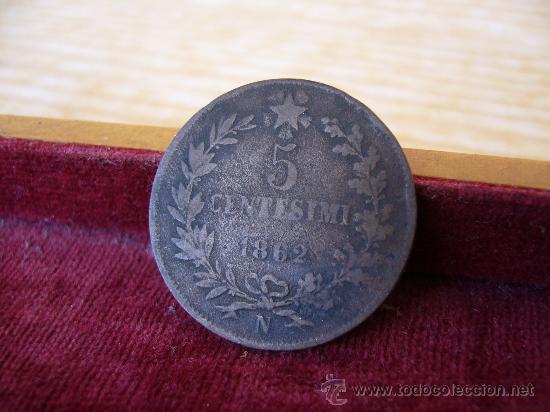 Monedas antiguas de Europa: Italia - 5 Centesimi 1862 - Foto 1