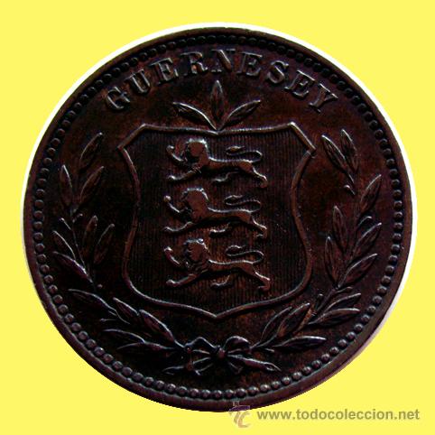 Monedas antiguas de Europa: GUERNESEY . 8 DOUBLES . 1893 - Foto 2