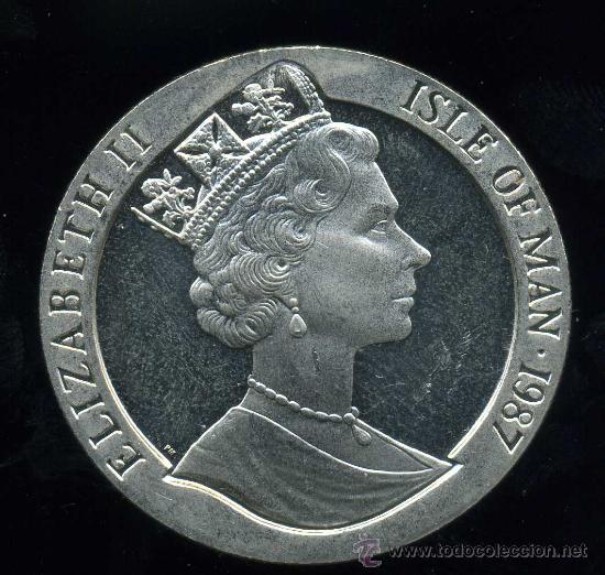 Monedas antiguas de Europa: ISLA DE MAN : 1 Corona 1987 - Foto 2