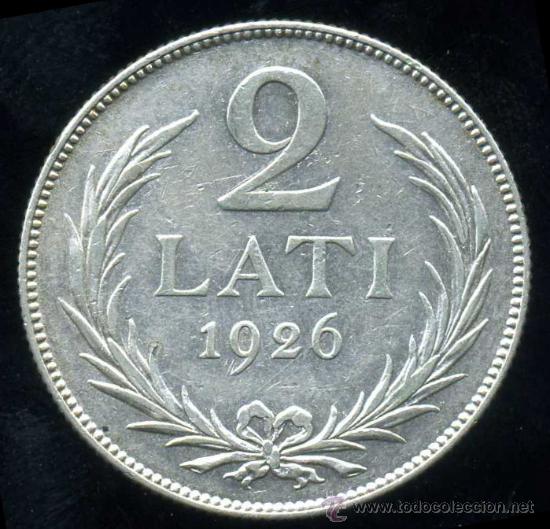 Monedas antiguas de Europa: LETONIA : 2 LATI 1926 - (PLATA) - Foto 2