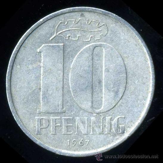 Moedas antigas da Europa: ALEMANIA DEL SUR : 1 PFENNIG 1967 A