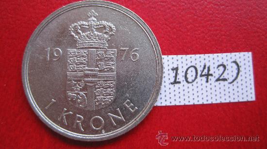 Monedas antiguas de Europa: Dinamarca  1  corona  1976   EBC - Foto 2