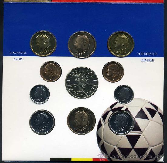 Moedas antigas da Europa: BELGICA : Set FUTBOL 1994 S/C