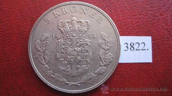 Monedas antiguas de Europa: Dinamarca  , 5  coronas  1971 - Foto 1