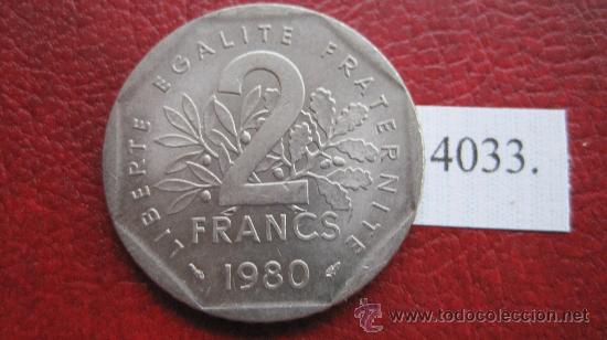 Monedas antiguas de Europa: Francia , 2  francos  1980 - Foto 2