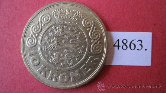 Monedas antiguas de Europa: Dinamarca ,  10  coronas  1989 - Foto 1