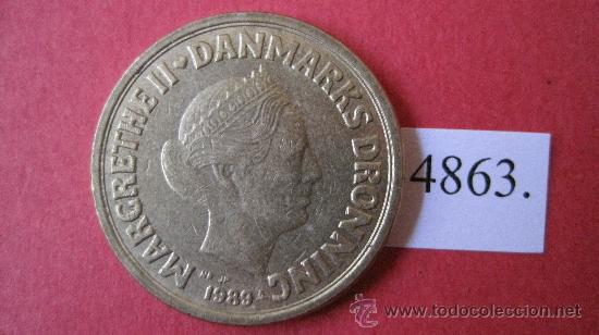 Monedas antiguas de Europa: Dinamarca ,  10  coronas  1989 - Foto 2