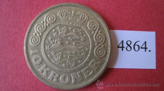 Monedas antiguas de Europa: Dinamarca ,  10  coronas  1989 - Foto 2