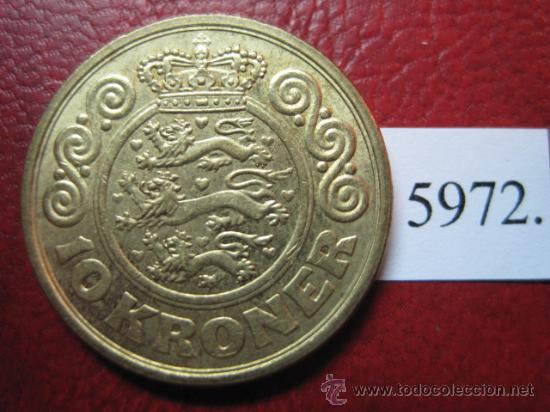 Monedas antiguas de Europa: Dinamarca ,  10  coronas  1989 , CuNi - Foto 2