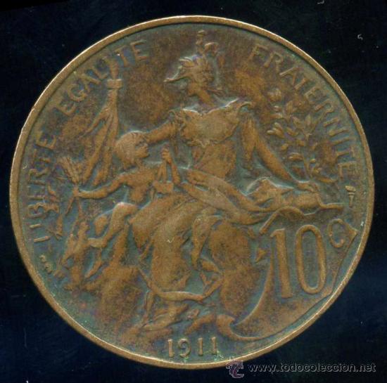 Monedas antiguas de Europa: FRANCIA  : 10 CENT 1911 - Foto 2