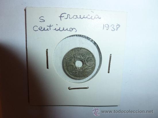 Monedas antiguas de Europa: MONEDA FRANCIA 5 CENTIMOS.-1938. - Foto 1