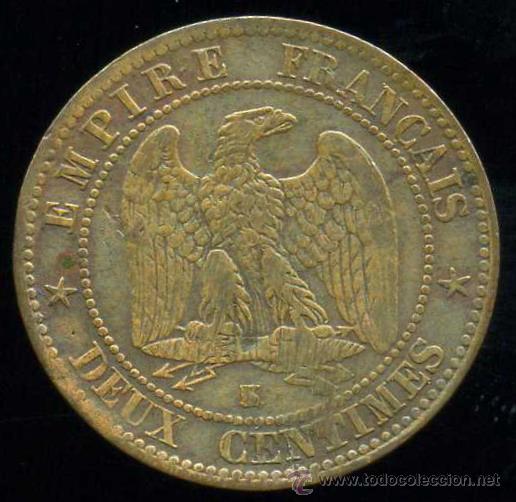 Monedas antiguas de Europa: FRANCIA : 2 CENT 1861 W - Foto 2