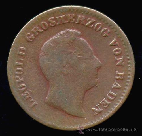 Monedas antiguas de Europa: ALEMANIA ( ESTADOS ALEMANES ) BADEN : 1/2 KREUZER 1851