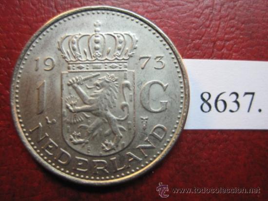 Monedas antiguas de Europa: Holanda ,  1  gulden  1973 - Foto 2