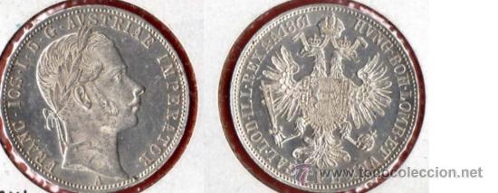 Monedas antiguas de Europa: AUSTRIA (IMPERIO AUSTRO HUNGARO) 1 FLORIN 1861