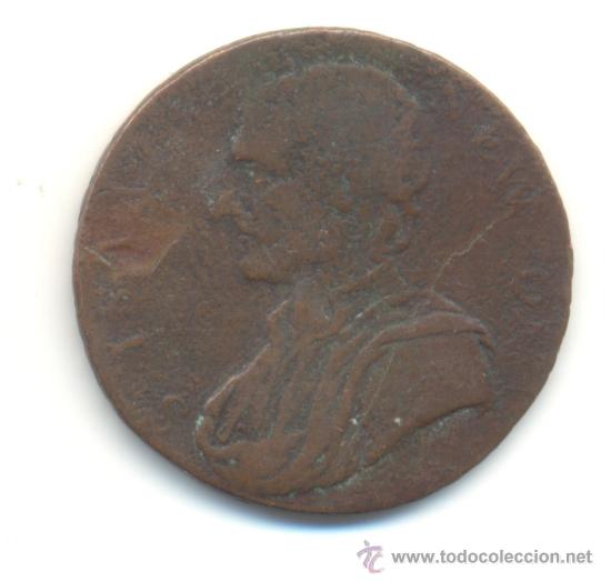 Monete antiche di Europa: RARO HALF PENNY TOKEN ISAAC NEWTON