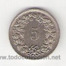 Monedas antiguas de Europa: 5 CÉNTIMOS FRANCO SUIZO 1969