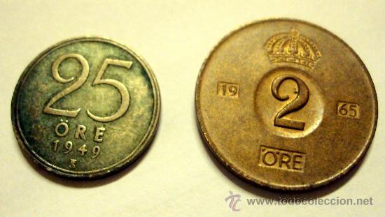 Monedas antiguas de Europa: SUECIA 2 MONEDAS - Foto 1