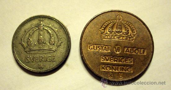 Monedas antiguas de Europa: SUECIA 2 MONEDAS - Foto 2