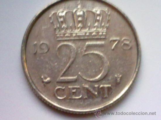 Monedas antiguas de Europa: HOLANDA 25 CENTIMOS 1978 - Foto 1