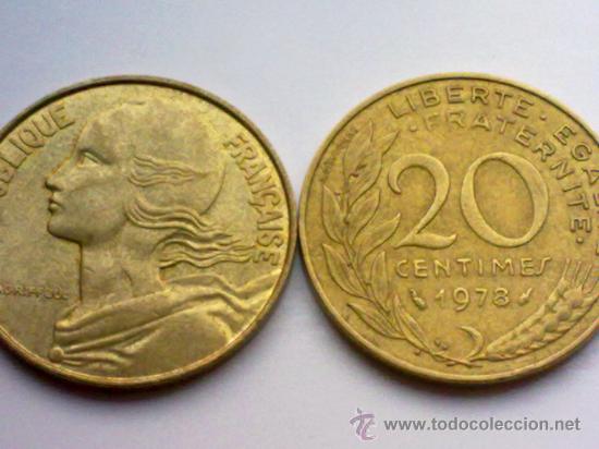 Monedas antiguas de Europa: FRANCIA 20 CENTIMOS 1978 - Foto 1