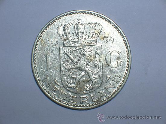 Monedas antiguas de Europa: Holanda 1 Gulden 1954 (30) - Foto 2