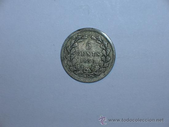 Monedas antiguas de Europa: Holanda 5 c&eacute;ntimos 1850 (2858) - Foto 2