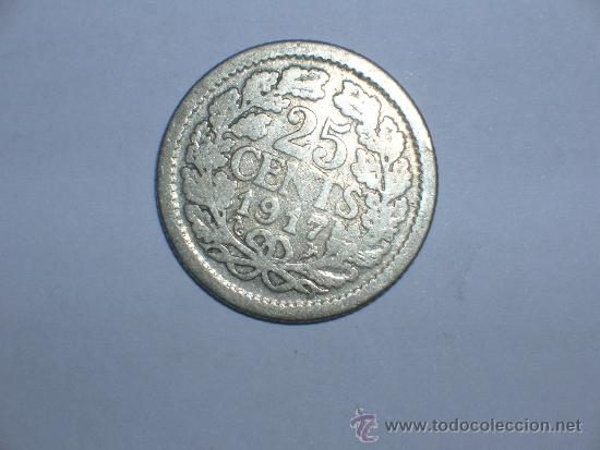 Monedas antiguas de Europa: holanda 25 c&eacute;ntimos 1917 (32) - Foto 2