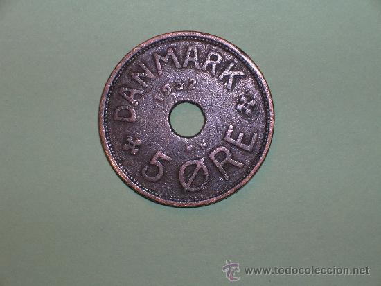 Monedas antiguas de Europa: dinamarca 5 ore 1932 (2256) - Foto 1