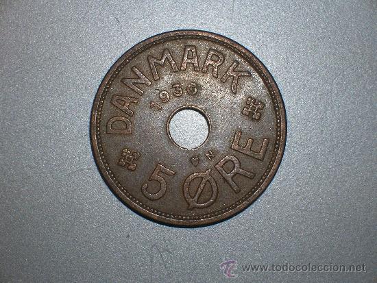 Monedas antiguas de Europa: dinamarca 5 ore 1936 (2144) - Foto 1